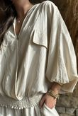Basso Button Drape Batwing Shirt Calico